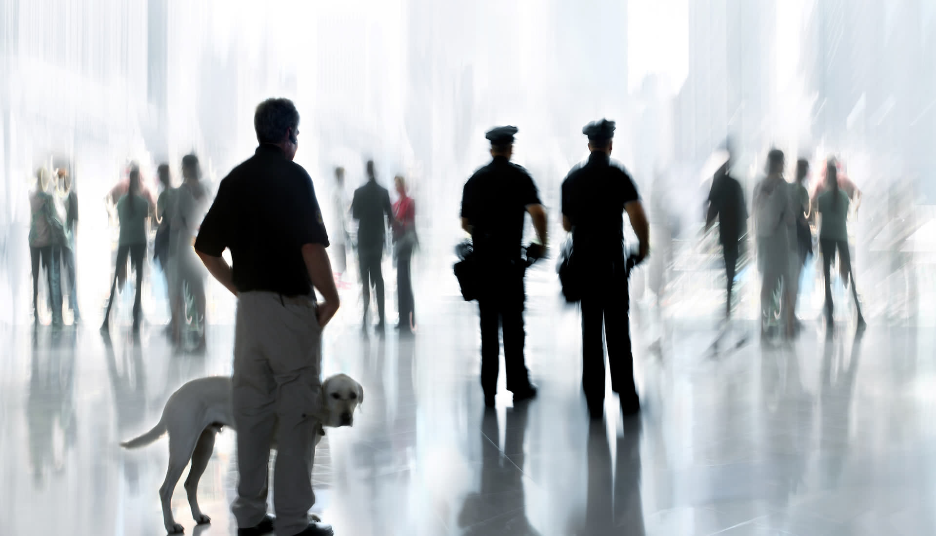 Security guards standing in NYC building